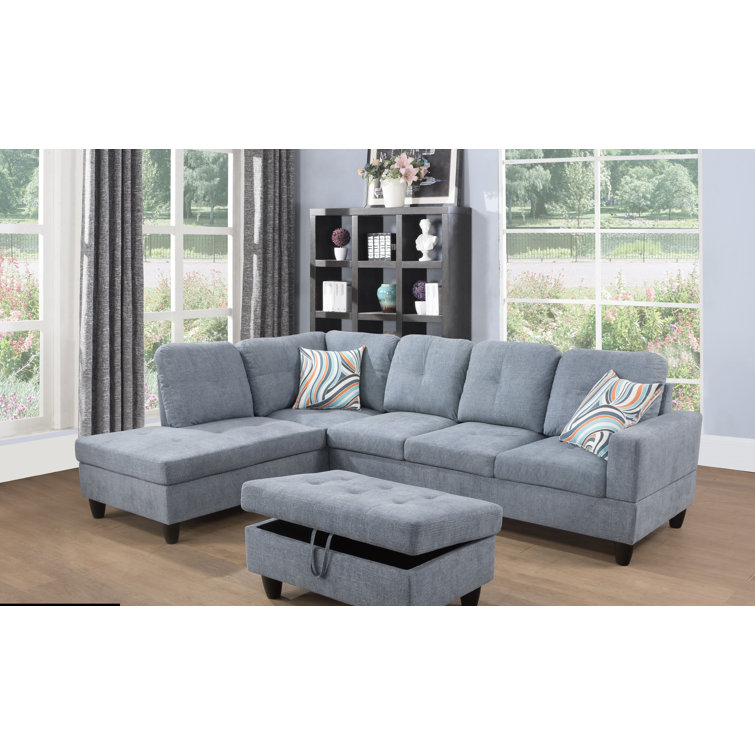 Latitude Run® 3 Piece Faux Leather Sectional Wayfair